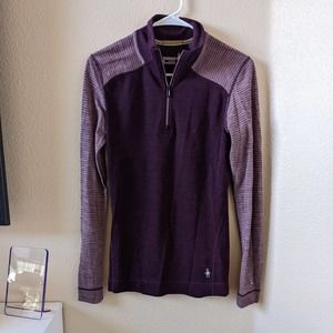 Smartwool Women's Long Sleeve Purple Quarter-Zip Top
